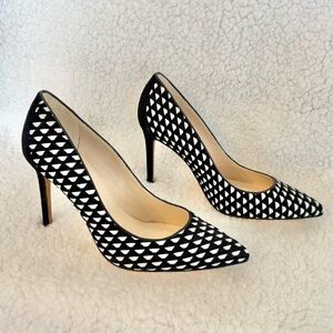 LK BENNETT Inferna Pumps Black and White Patterned Heels size 40.5